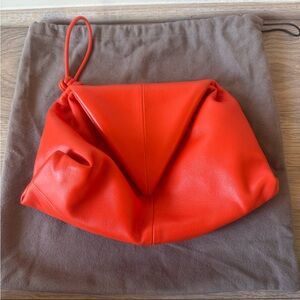 Bottega Veneta Vibrant Orange Leather Clutch